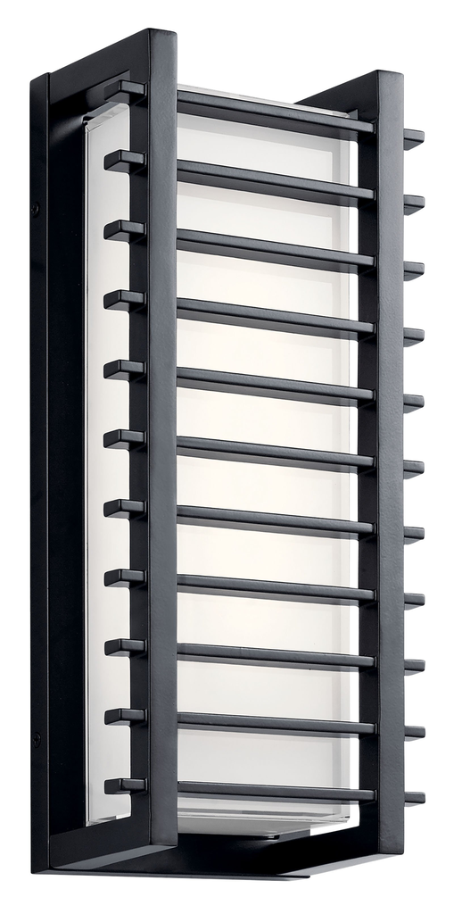 Kichler 49785BKLED Rockbridge™ 16" LED Wall Light Black Product image for Kichler 49785BKLED Rockbridge™ 16" LED Wall Light Black