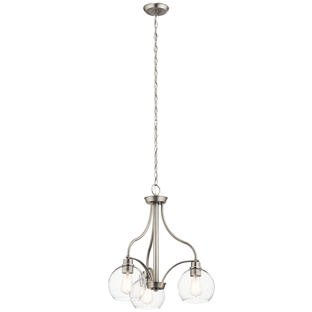 Product image for Kichler 44063NI Harmony 3 Light Chandelier Brushed Nickel