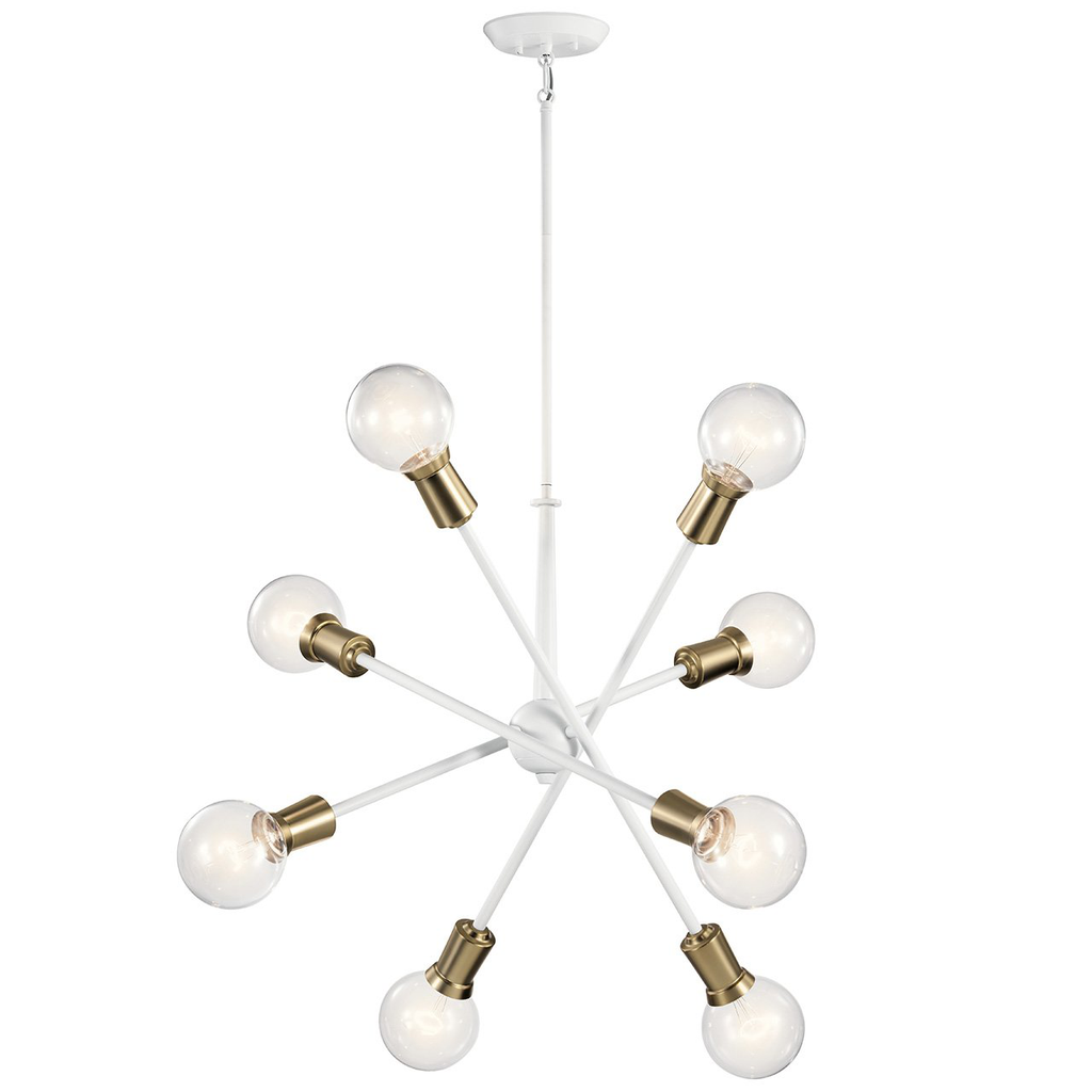 Product image for Kichler 43118WH Armstrong 26" 8 light Chandelier White
