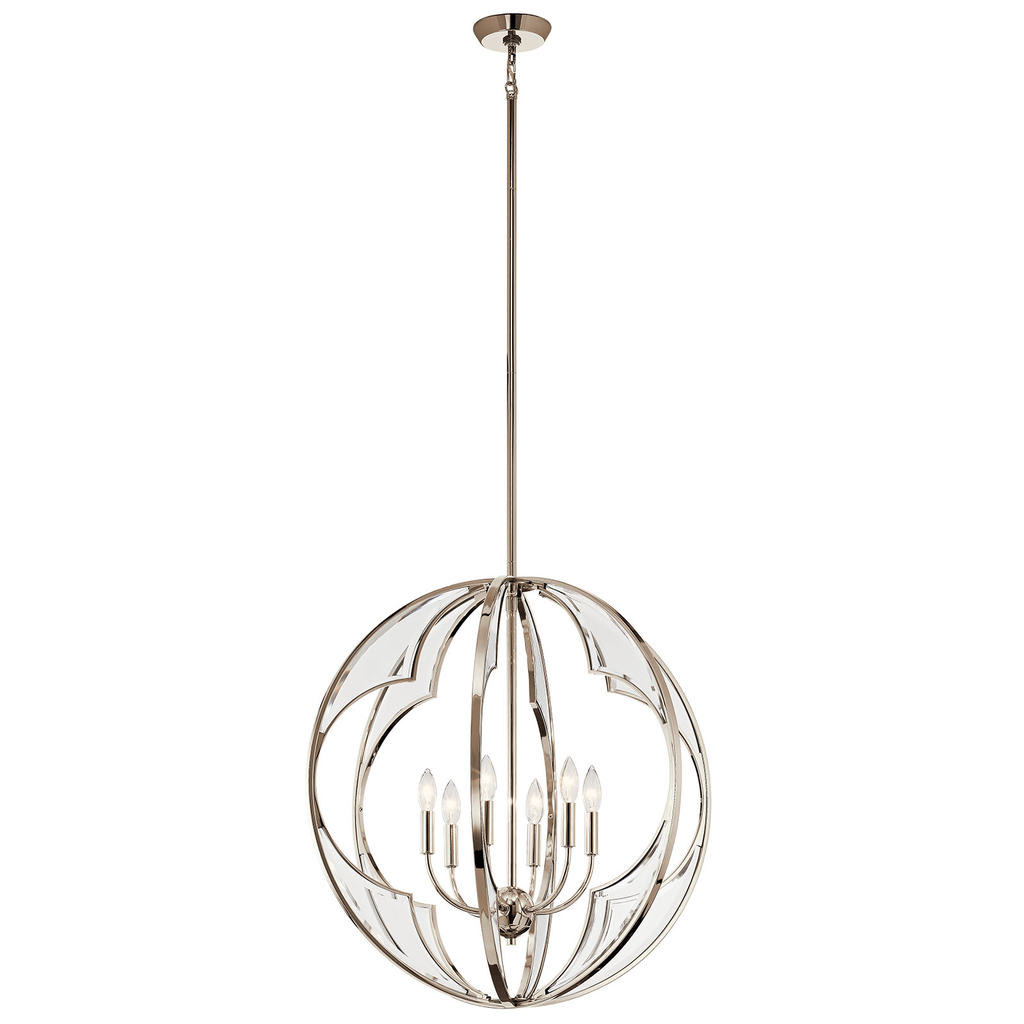 Product image for Kichler 43097PN Montavello™ 6 Light Chandelier Polished Nickel