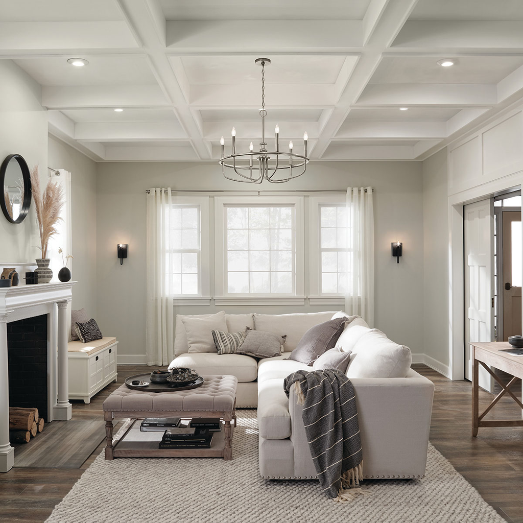 Product image for Kichler 52304NI Capitol Hill 22" 6 Light Chandelier Brushed Nickel