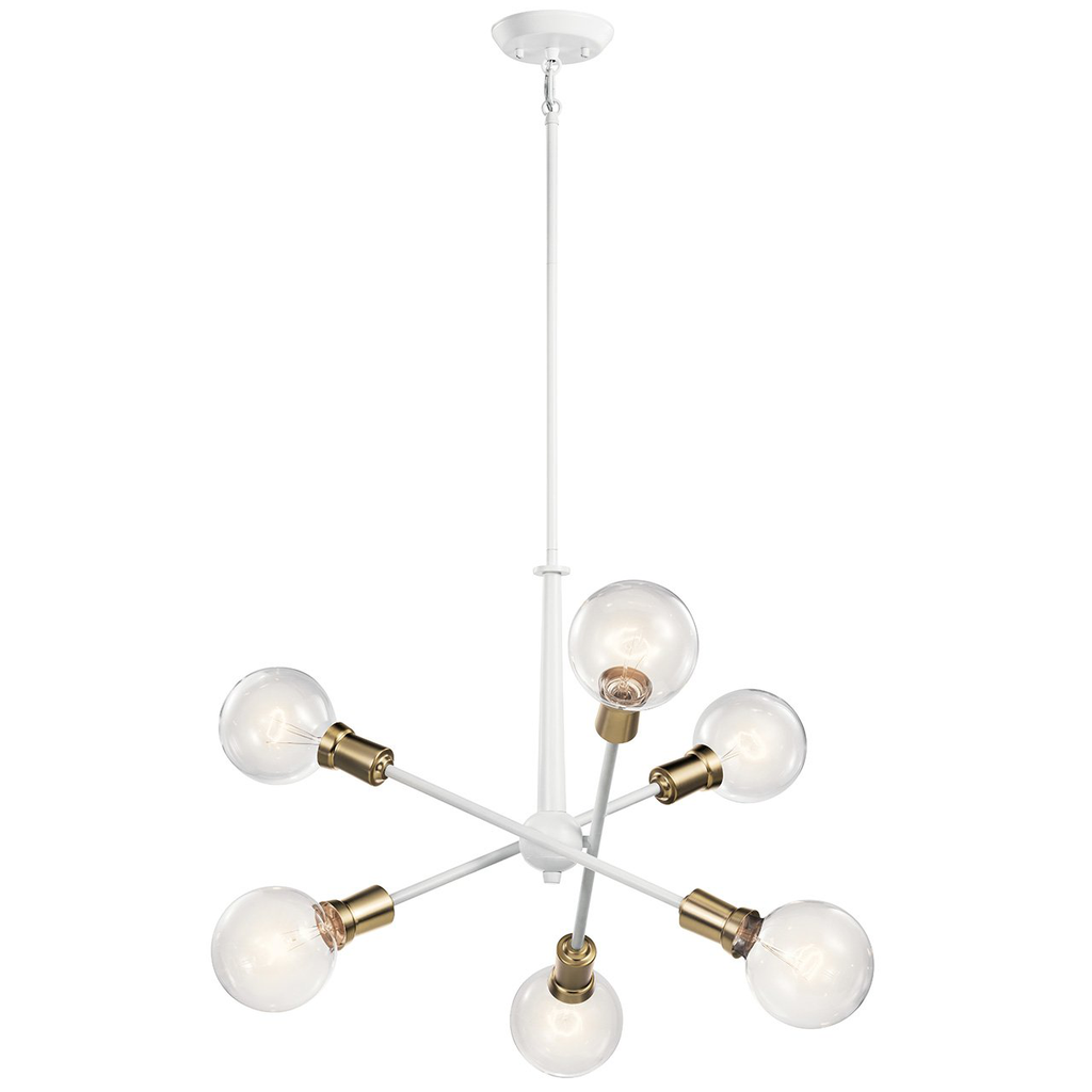 Product image for Kichler 43095WH Armstrong 6 Light Chandelier White