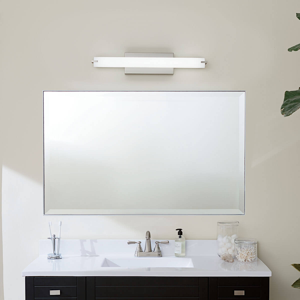 Product image for Kichler 11149NILED 26" Linear LED Vanity Light Brushed Nickel
