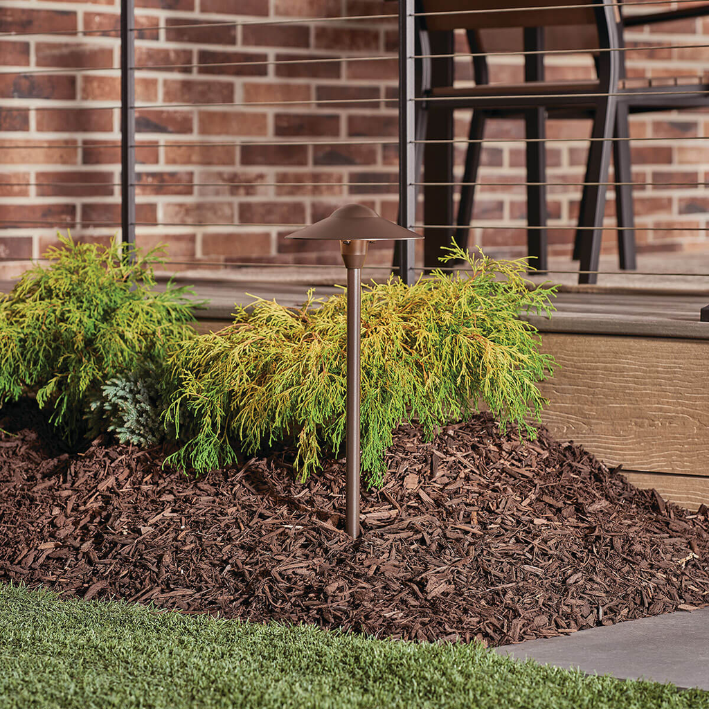 Product image for Kichler 15310AZT 8" Dome 12V Path Light Textured Architectural Bronze