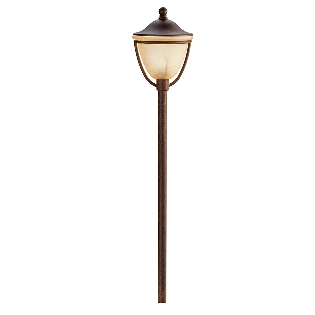 Product image for Kichler 15367TZT 12V Round Lantern Path Light Textured Tannery Bronze™