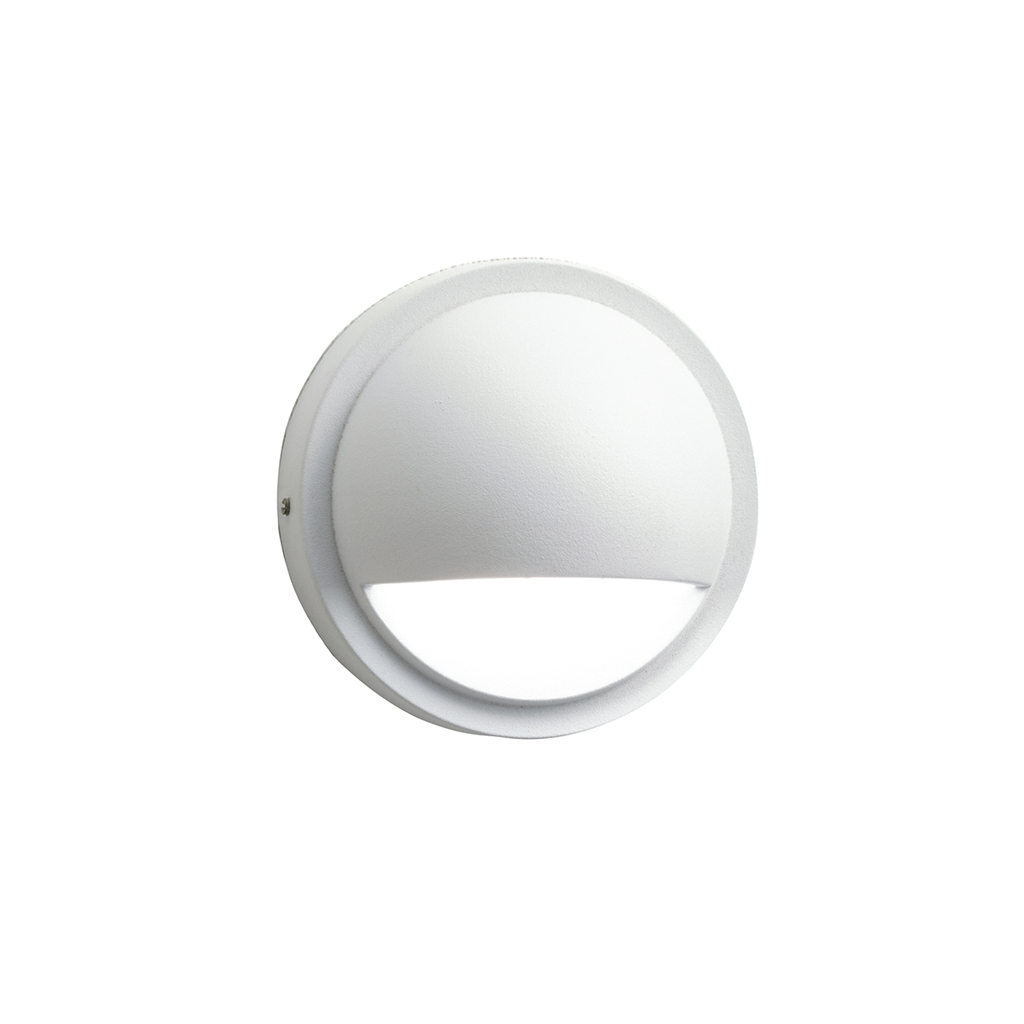 Product image for Kichler 15764WHT27R 12V LED 2700K Half Moon Deck Light Textured White