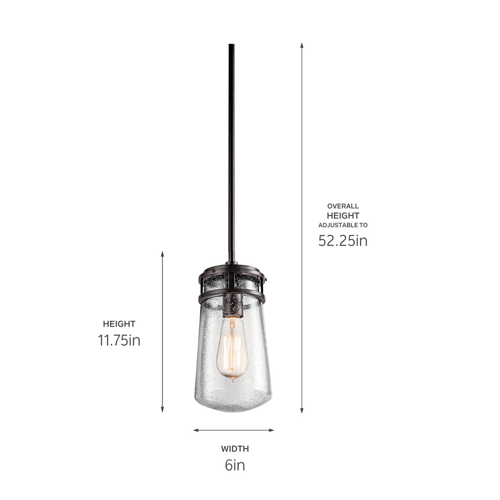 Lyndon 1 Light Pendant in Bronze