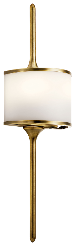 Product image for Kichler 43375NBR Mona 2 Light Halogen Wall Sconce Natural Brass