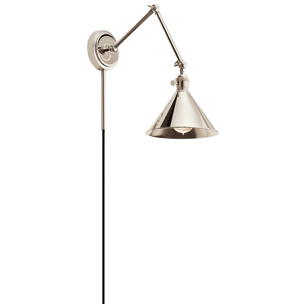 Product image for Kichler 43115PN Ellerbeck™ 1 Light Wall Sconce Polished Nickel