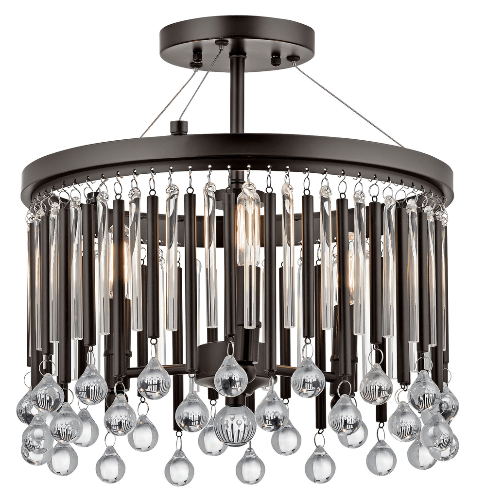 Product image for Kichler 43726ESP Piper 3 Light Semi Flush Espresso