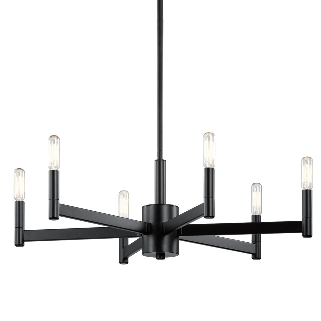Product image for Kichler 43859BK Erzo™ 6 Light Chandelier Black