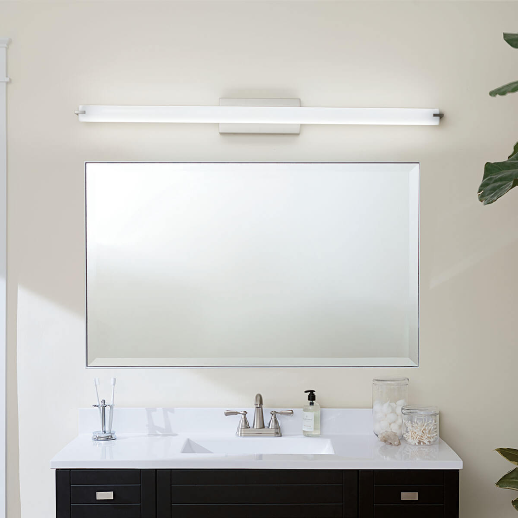 Product image for Kichler 11151NILED 49" Linear LED Vanity Light Brushed Nickel
