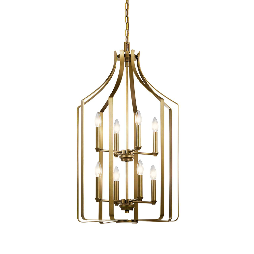 Product image for Kichler 42498NBR Morrigan 19" 8 Light Foyer Chandelier Natural Bras