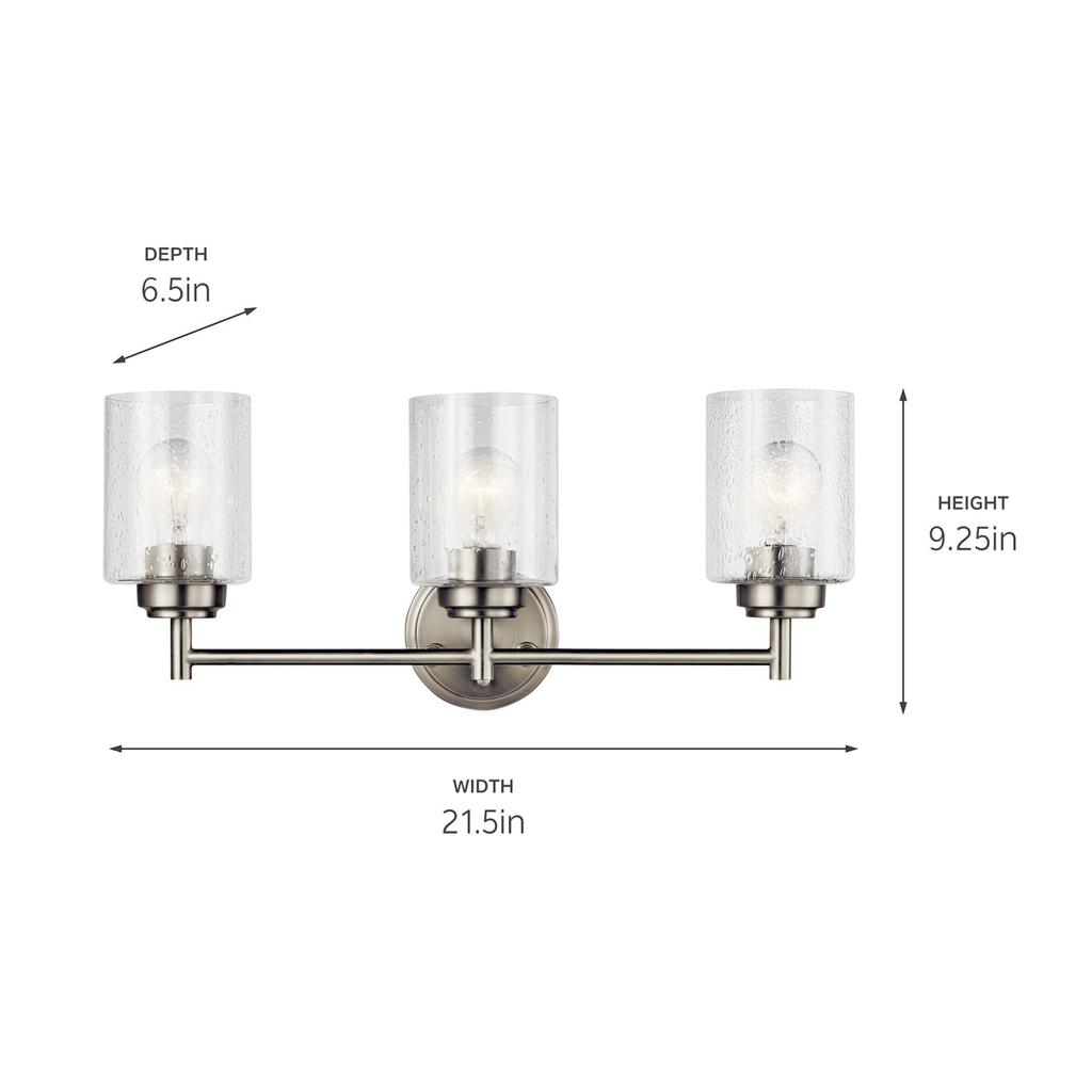 Winslow 3 Light Vanity Light in Nickel