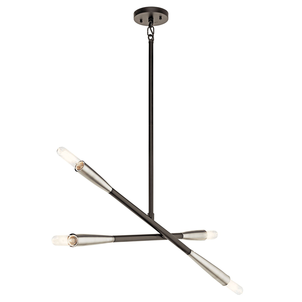 Product image for Kichler 43794BK Branches 4 Light Chandelier Black