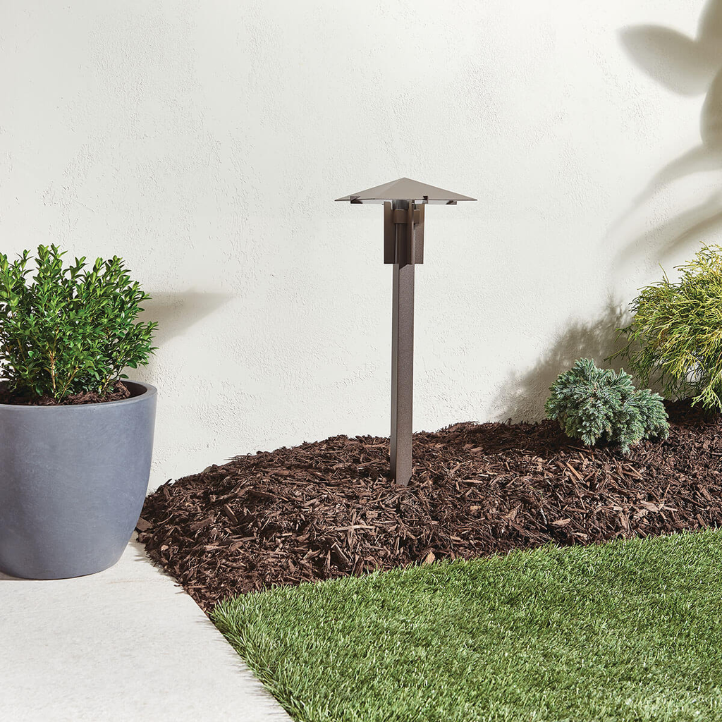 Product image for Kichler 15803AZT30R Forged 3000K LED Path Light Textured Architectural Bronze