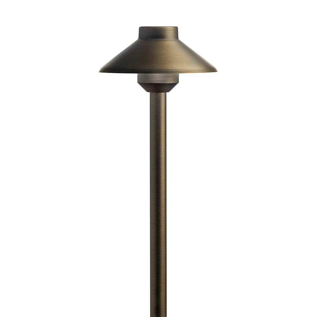 Product image for Kichler 15820CBR27 Stepped Dome 12V 2700K Path Light Centennial Brass