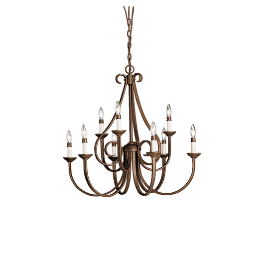 Product image for Kichler 2031TZ Dover™ 9 Light 2 Tier Chandelier Tannery Bronze™