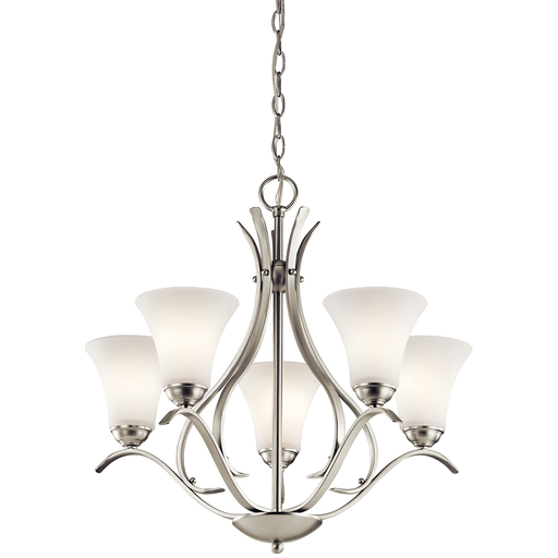 Product image for Kichler 43504NIL18 Keiran™ 5 Light Chandelier Brushed Nickel