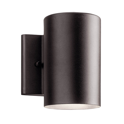 Product image for Kichler 11250AZT30 Cylinder 3000K LED 7" Wall Light Textured Architectural Bronze