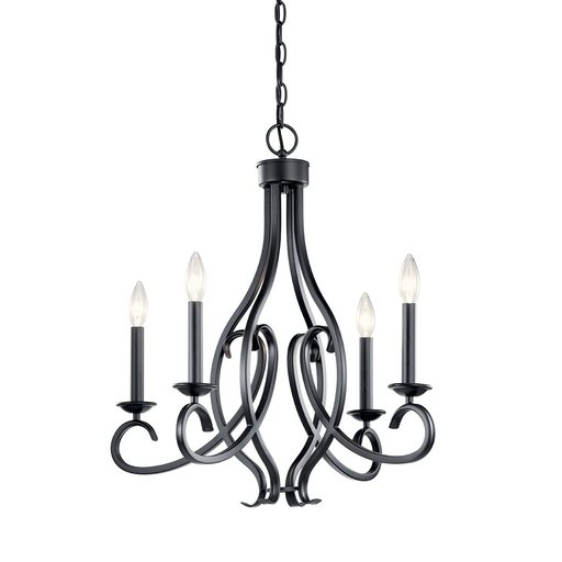 Product image for Kichler 52239BK Ania 4 Light Chandelier in Black
