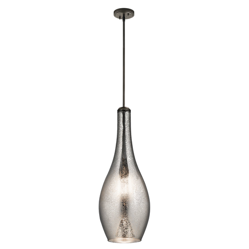 Product image for Kichler 42475OZMER Everly™ 29.5" 1 Light Teardrop Pendant Mercury Glass Olde Bronze®