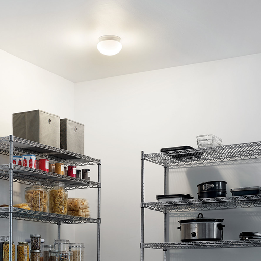 Product image for Kichler 206WH Ceiling Space 7.5" 1 Light Flush Mount White