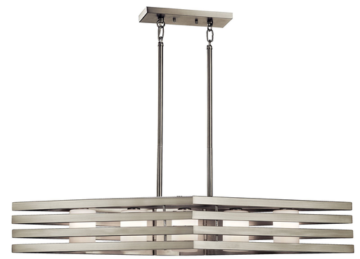 Product image for Kichler 43687NI Realta 5 Light Linear Chandelier Brushed Nickel