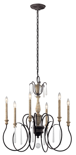 Product image for Kichler 43617WZC Kimblewick™ 6 Light Chandelier Weathered Zinc