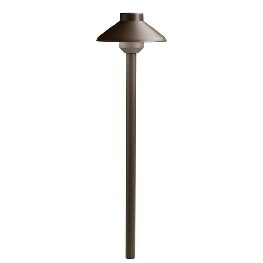 Product image for Kichler 15821AZT27 Short Stepped Dome 2700K LED Path Light Textured Architectural Bronze