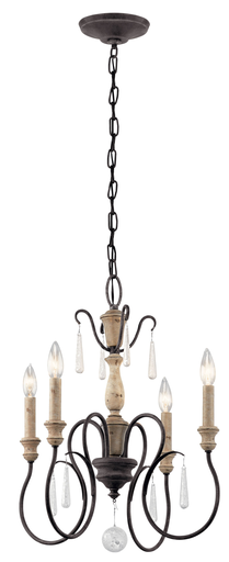 Product image for Kichler 43615WZC Kimblewick™ 4 Light Chandelier Weathered Zinc