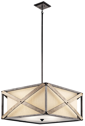 Product image for Kichler 43776AVI Cahoon™ 4 Light Convertible Pendant Anvil Iron