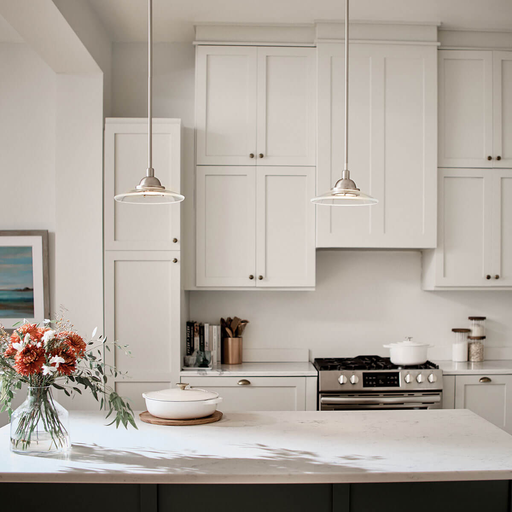 Product image for Kichler 2641NI Galaxie™ 10" 1 Light Mini Pendant Brushed Nickel