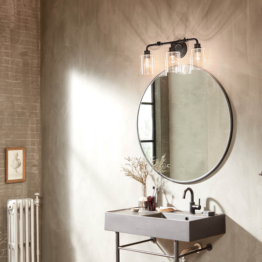 Product image for Kichler 45666BK Gunnison™ 24" 3 Light Vanity Light Black