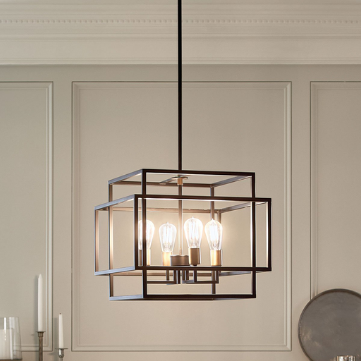 Product image for Kichler 43984BK Taubert 16.5" Pendant Black and Brass