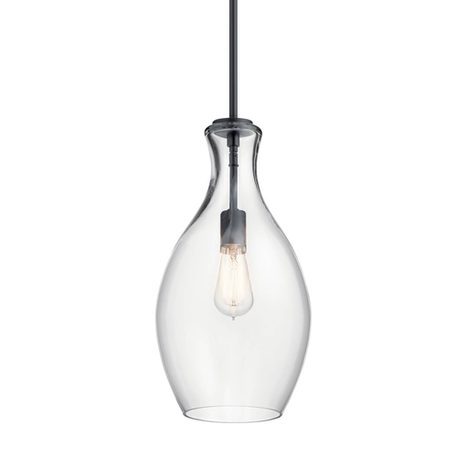 Everly™ 17.75" Pendant Clear Glass Black
