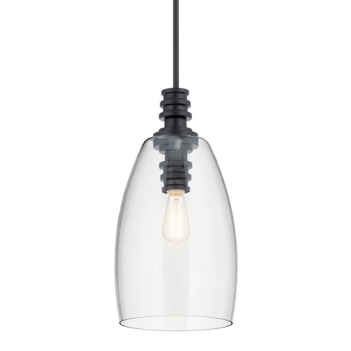 Product image for Kichler 43090BK Lakum™ 1 Light Pendant Classic Black