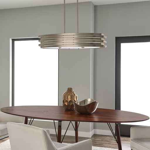 Product image for Kichler 43303NI Roswell™ 3 Light Oval Chandelier Brushed Nickel