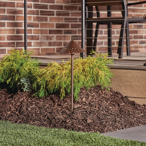 Product image for Kichler 15443TZT Decorative Hammered Roof 12V Path Light Textured Tannery Bronze™