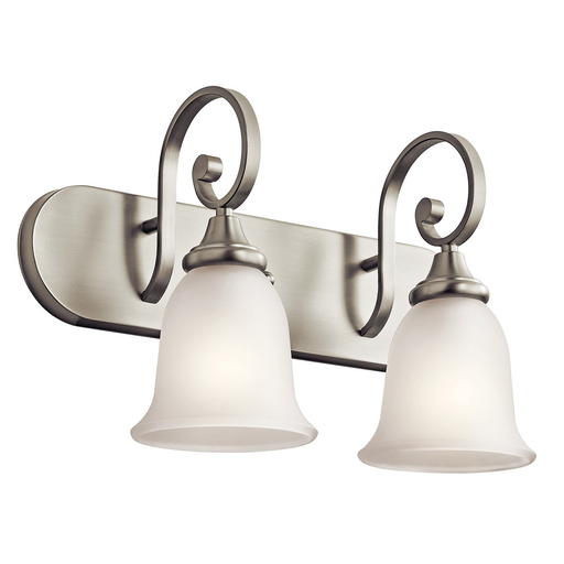 Product image for Kichler 45054NIL18 Monroe™ 2 Light LED Vanity Light with LED Bulbs Brushed Nickel