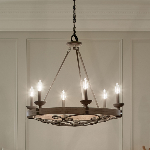 Product image for Kichler 43823WZC Taulbee 6 Light Chandelier Weathered Zinc