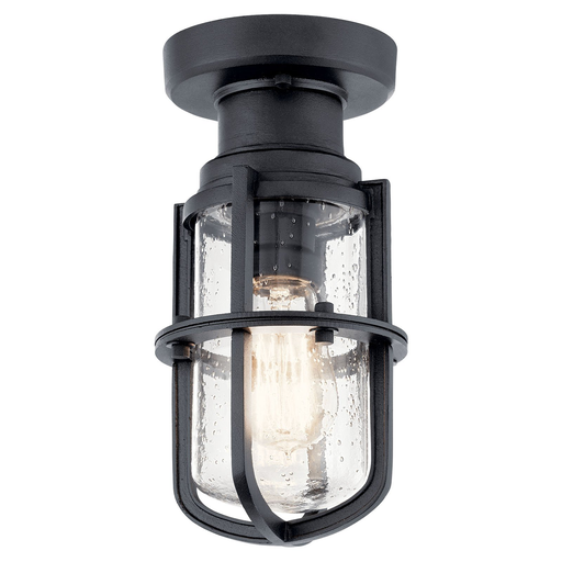 Product image for Kichler 49861BKT Suri 1 Light Flush Mount Textured Black