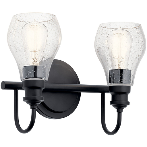 Product image for Kichler 45391BK Greenbrier™ 2 Light Vanity Light Black