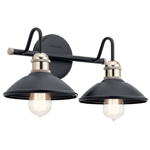 Product image for Kichler 45944BK Clyde 2 Light Vanity Light Black