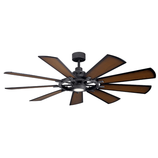 Product image for Kichler 300265DBK Gentry LED 65" 9 Blade Fan Black