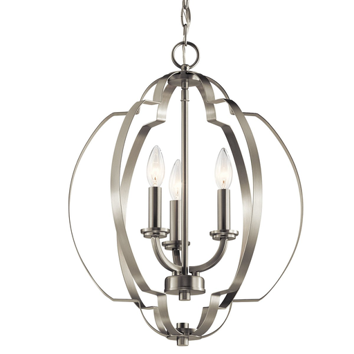Product image for Kichler 42140NI Voleta 20.75" 3 Light Pendant Brushed Nickel