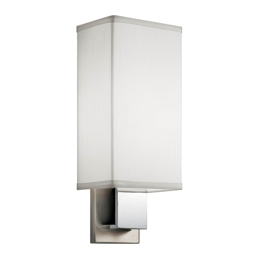 Product image for Kichler 10438NCHLED 14.25" LED Wall Sconce Brushed Nickel & Polished Chrome