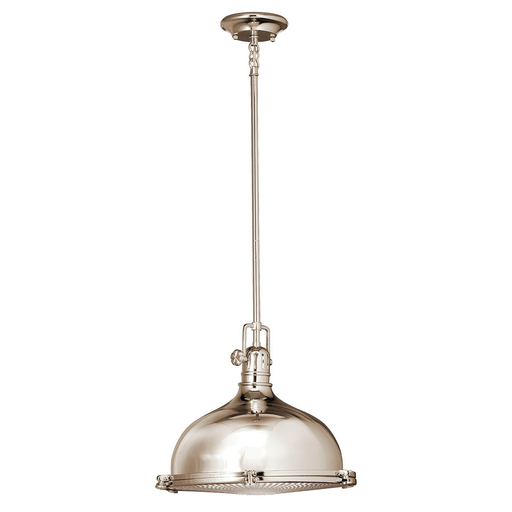 Product image for Kichler 2666PN Hatteras Bay™ 13" 1 Light Pendant Polished Nickel