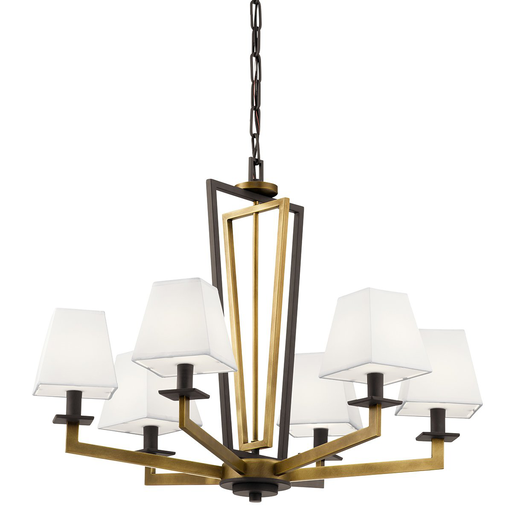Product image for Kichler 44022NBR Dancar™ 28" 6 Light Chandelier Natural Brass