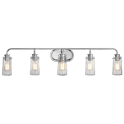 Product image for Kichler 45461CH Braelyn™ 44" 5 Light Vanity Light with Clear Seeded Glass Chrome